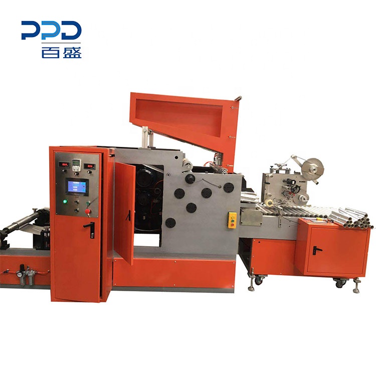 Latest Model Full Automatic Aluminium Foil Rewinding Machine With Label System, PPD-AFL450A